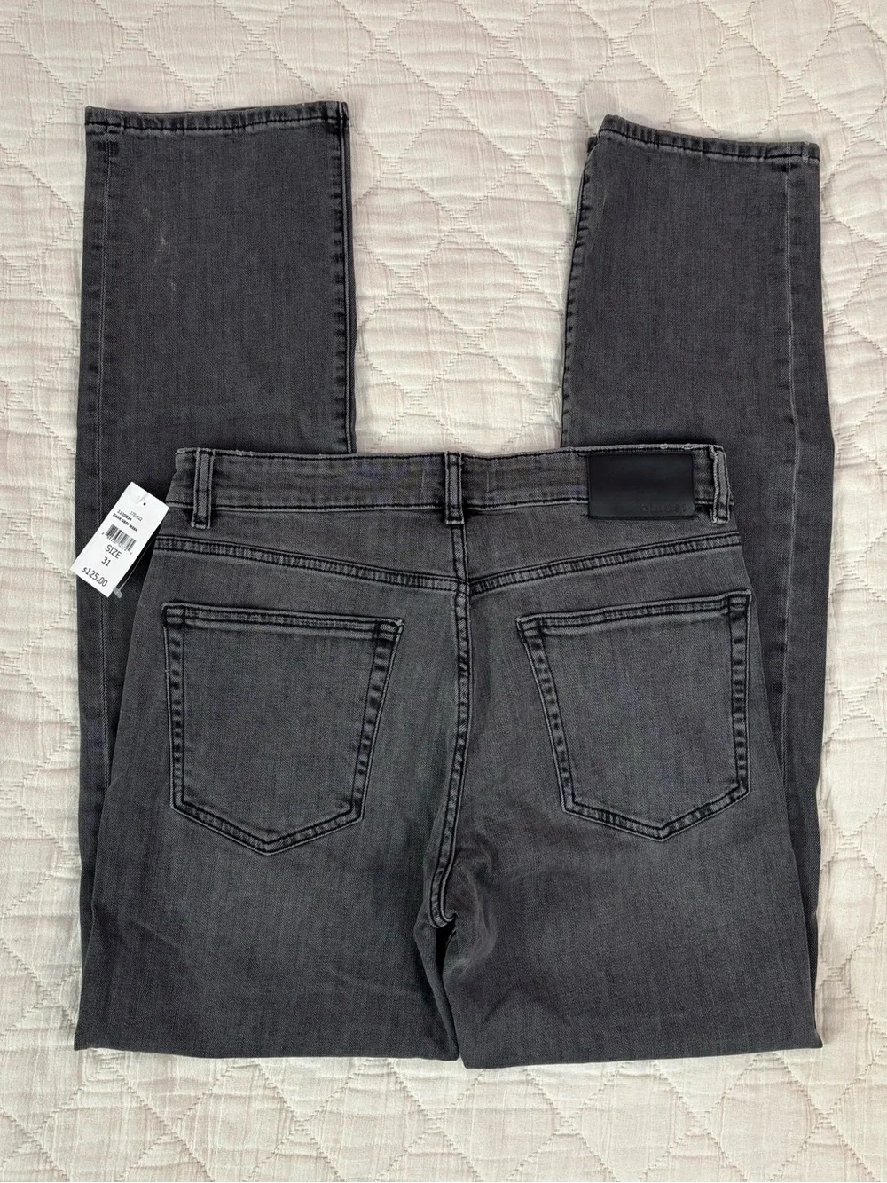 NWT DL1961 Men Avery Modern Straight Leg Jeans In Dark Grey Wash Sz 31x34